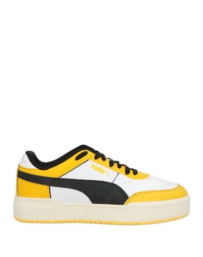 Puma Man Sneakers Yellow Size 8.5 Cowhide, Synthetic Fibers