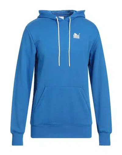 Puma Man Sweatshirt Azure Size S Cotton, Polyester In Blue
