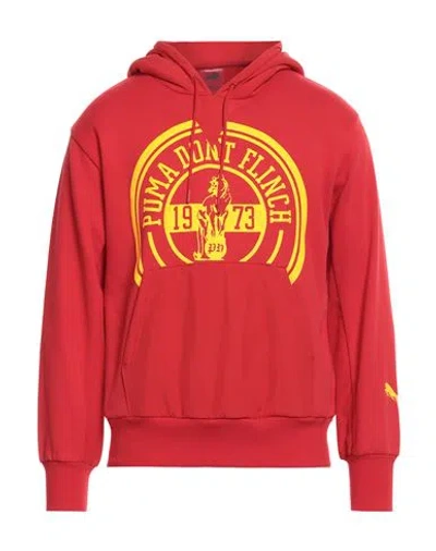 Puma Man Sweatshirt Tomato Red Size S Cotton, Polyester