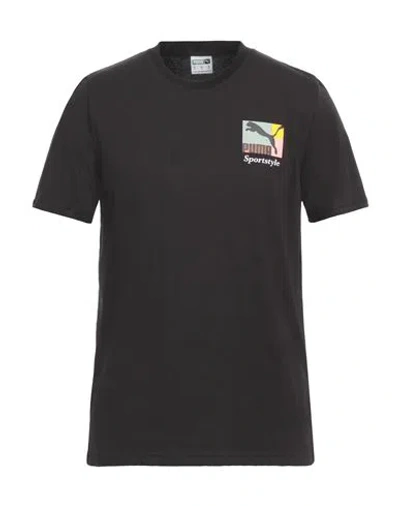 Puma Man T-shirt Black Size Xxl Cotton, Polyester