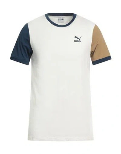 Puma Man T-shirt Ivory Size Xxl Cotton, Polyester In White
