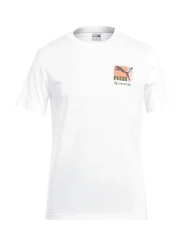 Puma Man T-shirt White Size Xxl Cotton, Polyester