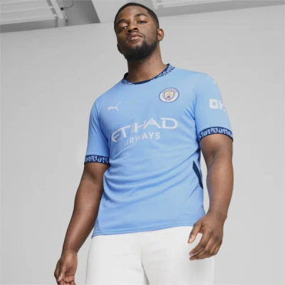 Puma Manchester City 24/25 Men's Replica Home Soccer Jersey In Team Light Blue-marine Blue