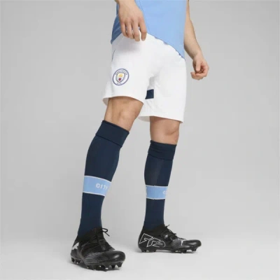 Puma Manchester City 24/25 Men's Replica Soccer Shorts In White-marine Blue