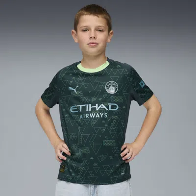 Puma Manchester City 25/26 Fourth Replica Big Kids' Soccer Jersey In Green