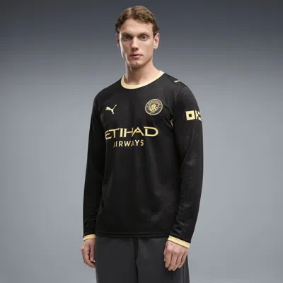 Puma Manchester City Away Men's Long Sleeve Soccer Jersey In Black