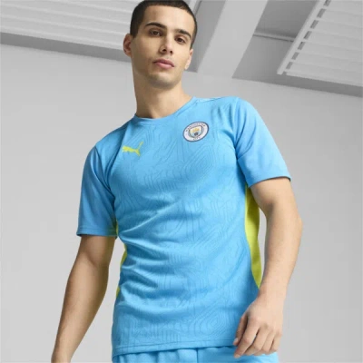 Puma Manchester City Men's Training Soccer Jersey In Magic Blue-yellow Glow