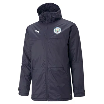 Puma Manchester City Winter Jacket 'parisian Night' In Blue