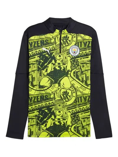 Puma Manchester City Zip Graphic T-shirt In Multi