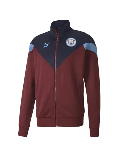 Puma Manchester City Zip-up Sweatshirt In Burgundy