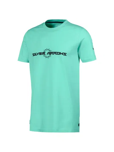 Puma Mapm Mercedes Graphic-print T-shirt In Green