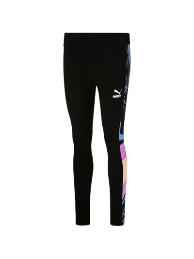 Puma Marbled T7 Leggings In Black