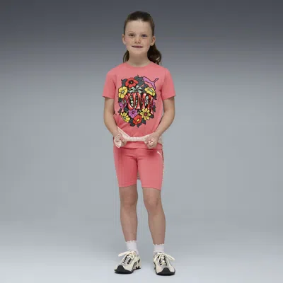 Puma Matching Sets Little Kids' 2-piece T-shirt And Shorts Set In Pink