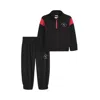 Puma Matching Sets Toddlers' Cotton Fleece Quarter-zip And Joggers Pant In Black