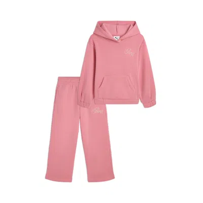 Puma Babies' Matching Sets Toddlers' Fleece Hoodie And Wide Leg Pants In Multi