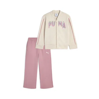 Puma Babies' Matching Sets Toddlers' Fleece Jacket And Wide Leg Pants In Multi