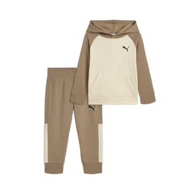 Puma Babies' Matching Sets Toddlers' Fleece Sweatshirt And Joggers In Brown