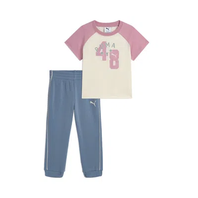 Puma Babies' Matching Sets Toddlers' T-shirt And Fleece Joggers Pant In Multi