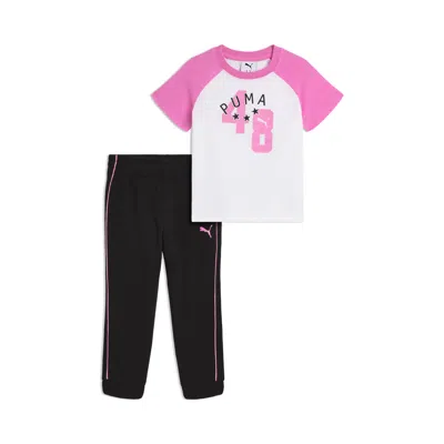 Puma Babies' Matching Sets Toddlers' T-shirt And Fleece Joggers Pant In Multi