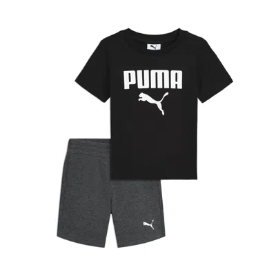 Puma Babies' Matching Sets Toddlers' T-shirt And Fleece Shorts In Black
