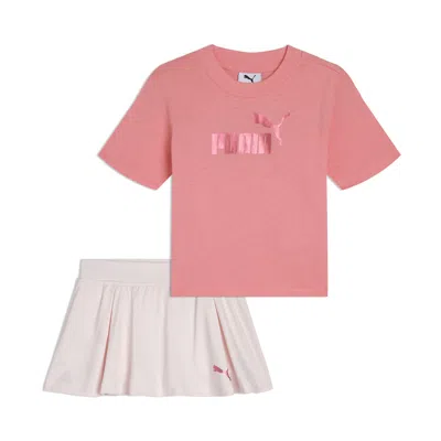 Puma Babies' Matching Sets Toddlers' T-shirt And Skort In Animal Print