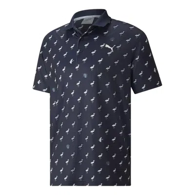 Puma Matter Egrets Polo Shirt 'navy' In Black