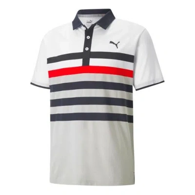 Puma Mattr One Way Polo Shirt 'white Black Red'