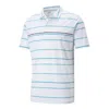 Puma Mattr Striper Golf Polo Shirt 'white' In Multi