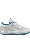 Puma Mayu Leather Metallic Sneakers In Silver