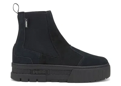 Pre-owned Puma Mayze Chelsea Suede Triple Black (women's) Sneakers In  Black