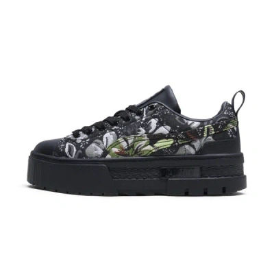 Puma Mayze Dark Floral Women's Sneakers In Black