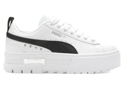 Pre-owned Puma Mayze Flawless White Black (women's) Sneakers In  White/ Black/ Silver