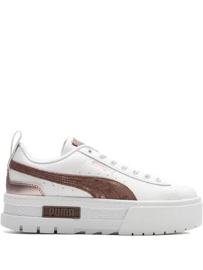Puma Mayze Glam Platform Sneakers In White