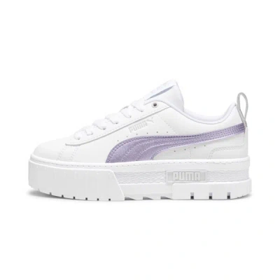 Puma Women's Mayze Glow Up Sneakers In White-feather Gray