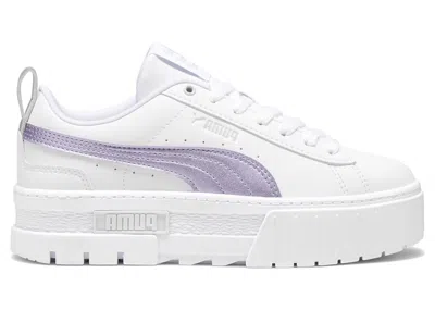 Pre-owned Puma Mayze Glowup Pack Lavender (women's) Sneakers In White/feather Grey In Gray