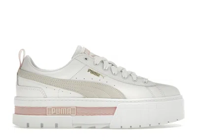 Pre-owned Puma Mayze Leather (women's) Sneakers In White/marshmallow