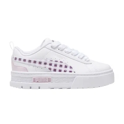 Pre-owned Puma Mayze Little Kid 'gingham Cozy - Grape Mist' | White | Kid's Size 12