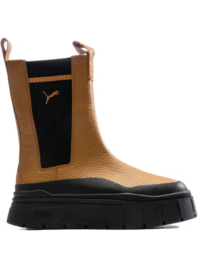 Puma Mayze Platform Boots In Brown