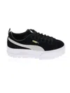 Puma Mayze Platform Suede Sneakers In Black-white