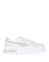 Puma Mayze Stack Luxe Sneakers In White With Light Gray Detail In White