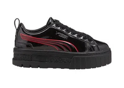 Pre-owned Puma Mayze The Batman Catwoman Sneakers In Patent Black/red In Multi