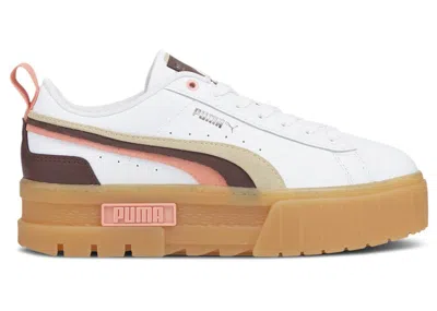 Pre-owned Puma Mayze Triplex Chocolate (women's) Sneakers In White/chocolate Brown