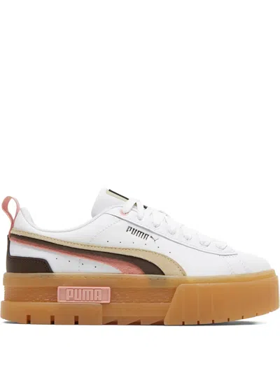 Puma Mayze Triplex Platform Sneakers In White