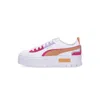 Puma Mayze Ut Pop Wns Woman Sneakers White Size 6 Textile Fibers In White/orange Peach/glowing Pink