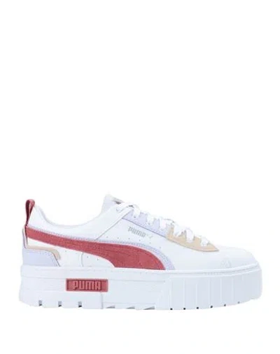 Puma Mayze Ut Pop Wns Woman Sneakers White Size 6 Textile Fibers In White/heartfelt/spring Lavender