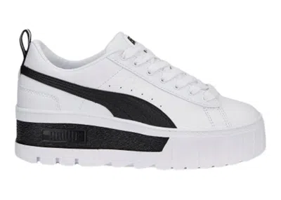 Pre-owned Puma Mayze Wedge (women's) Sneakers In White/black
