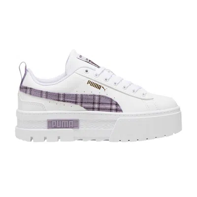 Pre-owned Puma Mayze Winter Big Kid 'tartan Formstrip - White Pale Plum' | Kid's Size 4.5