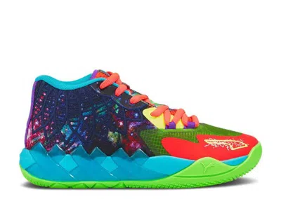 Pre-owned Puma Mb.01 Be You Lamelo Ball Boys Gs Kids Youth Green Gecko Red Blast 376889-01