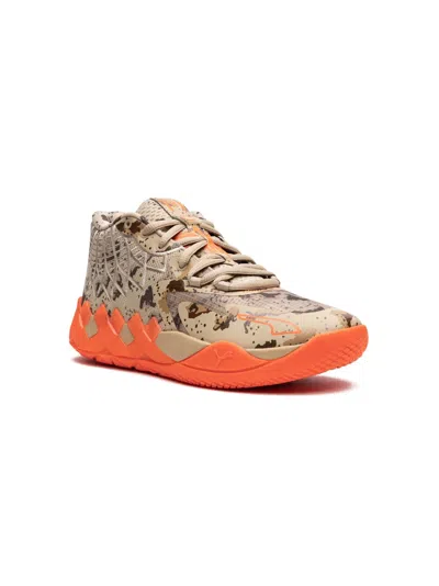 Puma Kids' Mb.01 Digital "digital Camo" Sneakers In Pale Khaki-ultra Orange
