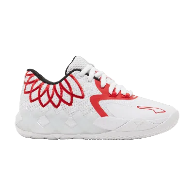 Pre-owned Puma Mb.01 Lo Jr 'team Colors - White High Risk Red'